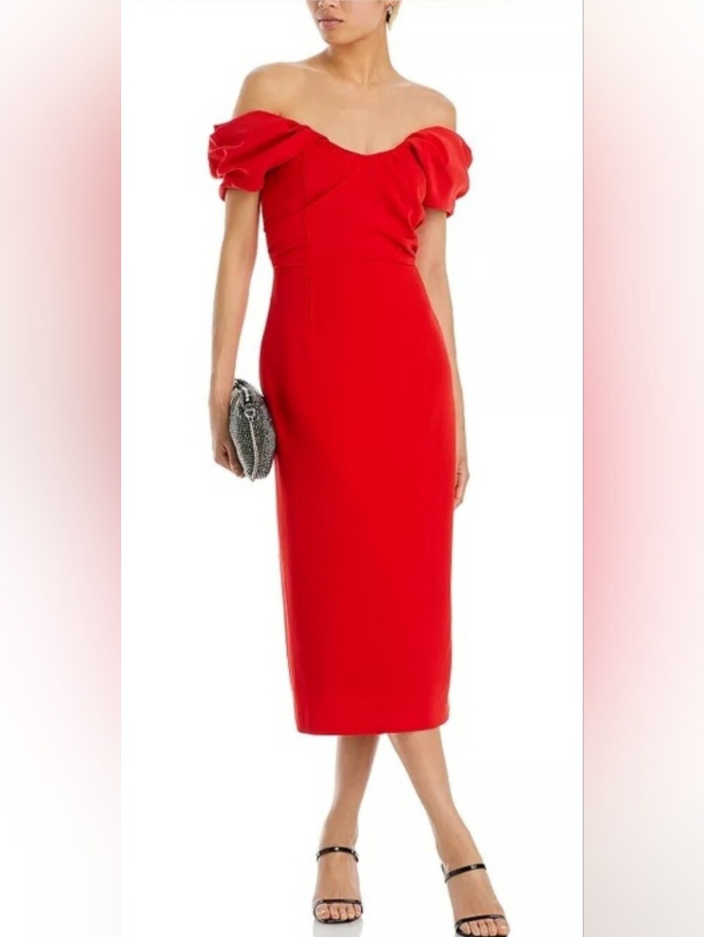 A.L.C. Nora Off-Shoulder Red Strapless Midi Dress Size 2